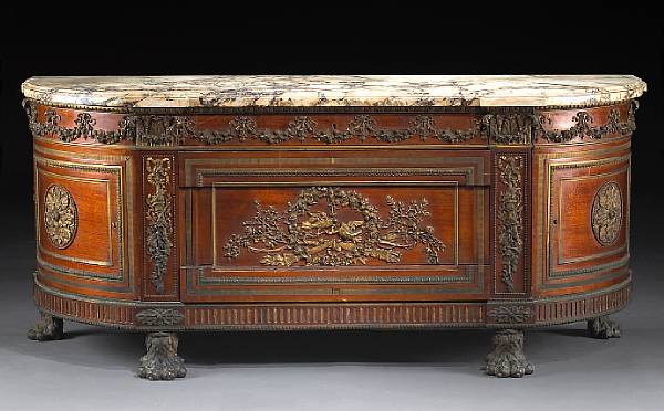 Appraisal: A Louis XVI style gilt bronze mounted commode a vantaux