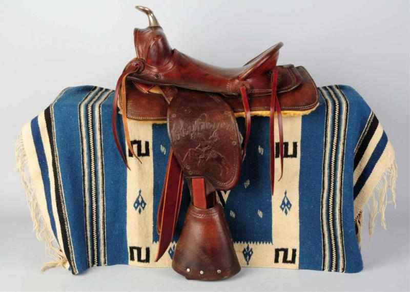 Appraisal: Early Roy Rogers Leather Horse Saddle Circa s Very nice