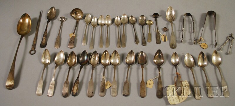 Appraisal: Group of Mostly Coin Silver Spoons makers include Charles Babbit