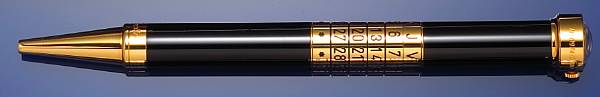 Appraisal: CARTIER Black lacquer with gold-plate Perpetual Calendar ball pen This