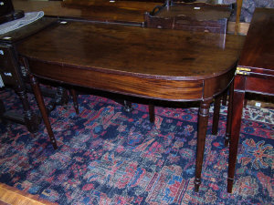 Appraisal: A Regency mahogany side table the reeded edged top upon