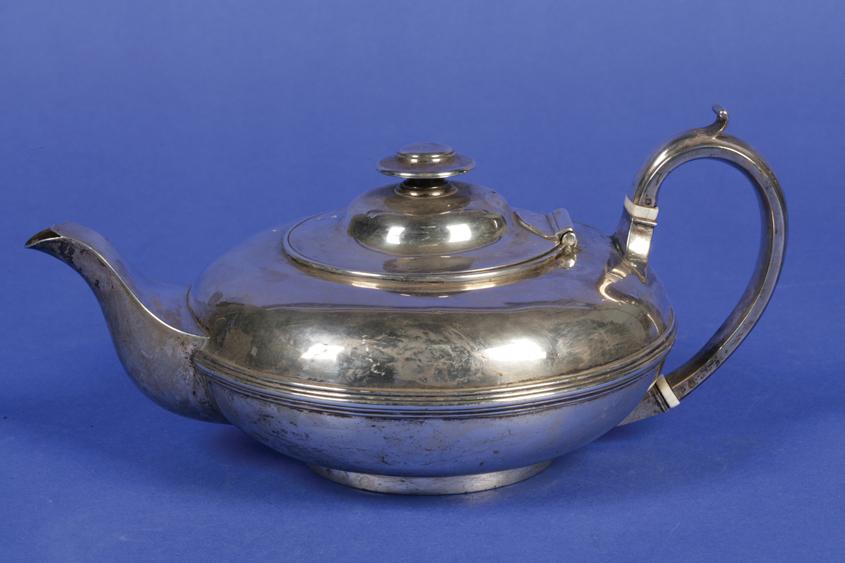 Appraisal: A VICTORIAN TEAPOT of compressed circular form with a domed