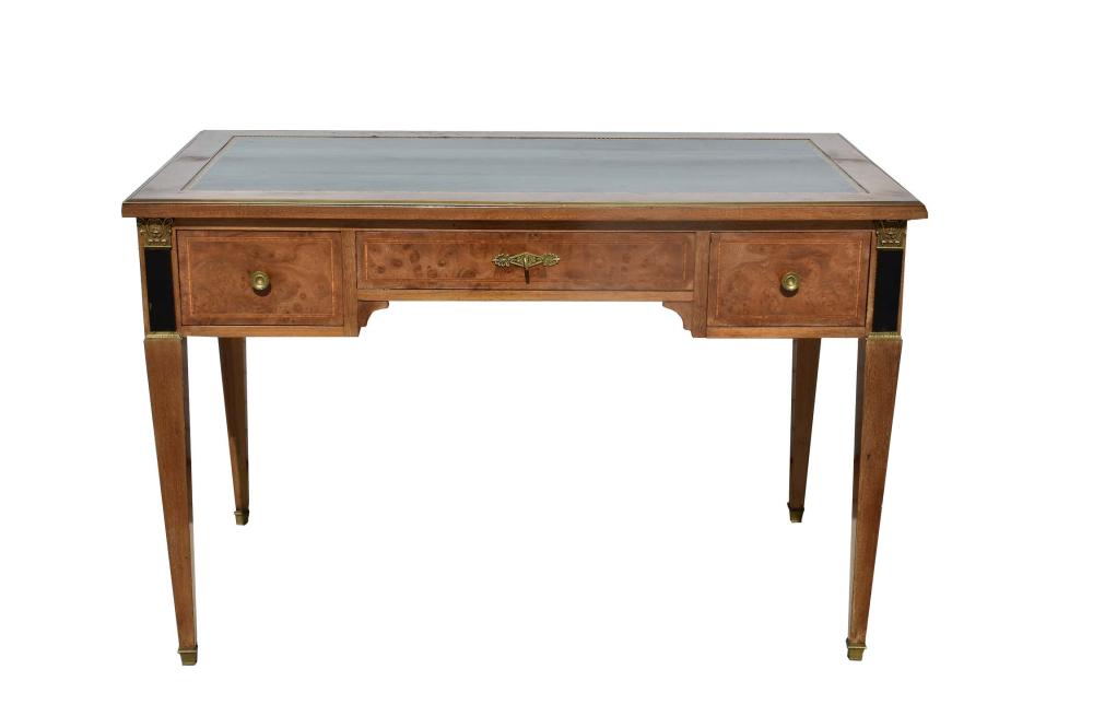 Appraisal: LOUIS XVI STYLE VARIOUS WOOD WRITING DESKThe rectangular top with