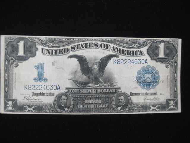 Appraisal: U S Silver Certificate large size with black eagle portraits