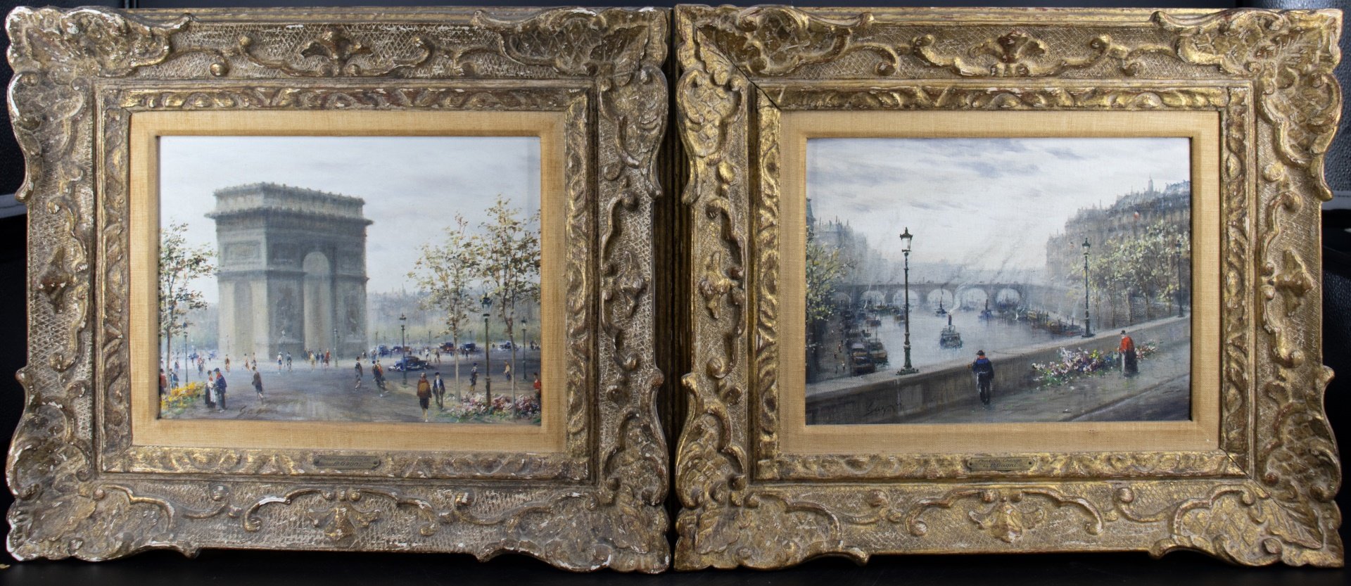 Appraisal: PAUL GAGNI FRANCE - Parisian Scenes Oils on canvas board