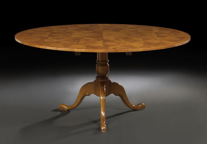 Appraisal: George III-Style Yewwood Center Table the circular top banded and