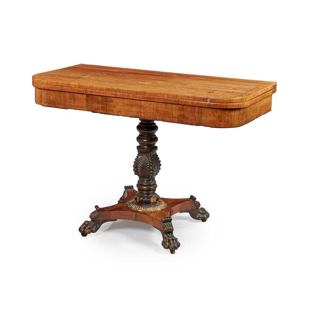 Appraisal: Y A REGENCY ROSEWOOD EBONISED AND SIMULATED ROSEWOOD TEA TABLE