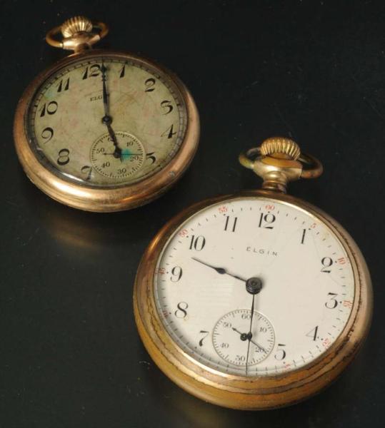 Appraisal: Lot of Elgin Open Face Pocket Watches Description Working Includes