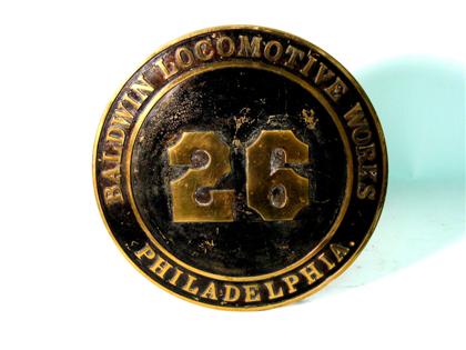 Appraisal: Circular bronze painted locomotive plaque Baldwin Locomotive Works Philadelphia Dia