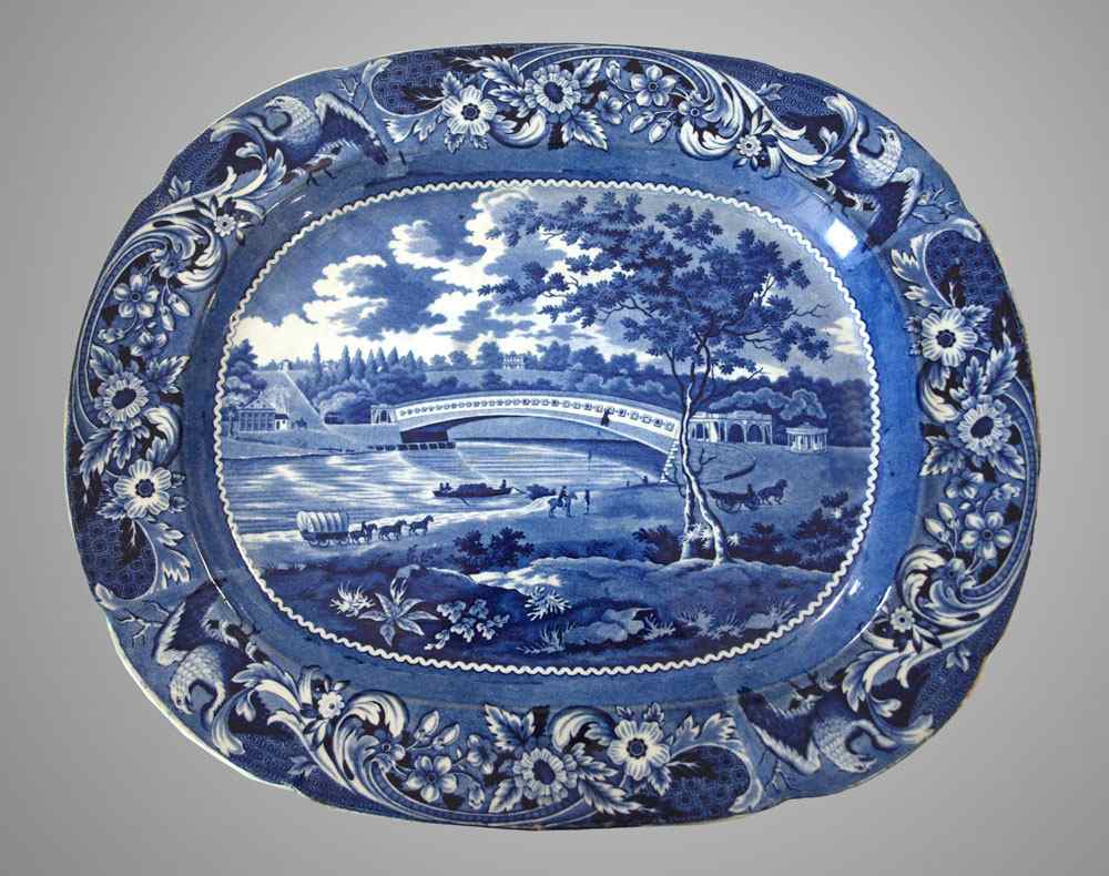 Appraisal: TH C STAFFORDSHIRE HISTORICAL BLUE PLATTER Joseph Stubbs - Spread