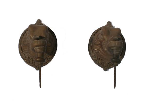 Appraisal: A pair of bronze figural elephant head sconces height in