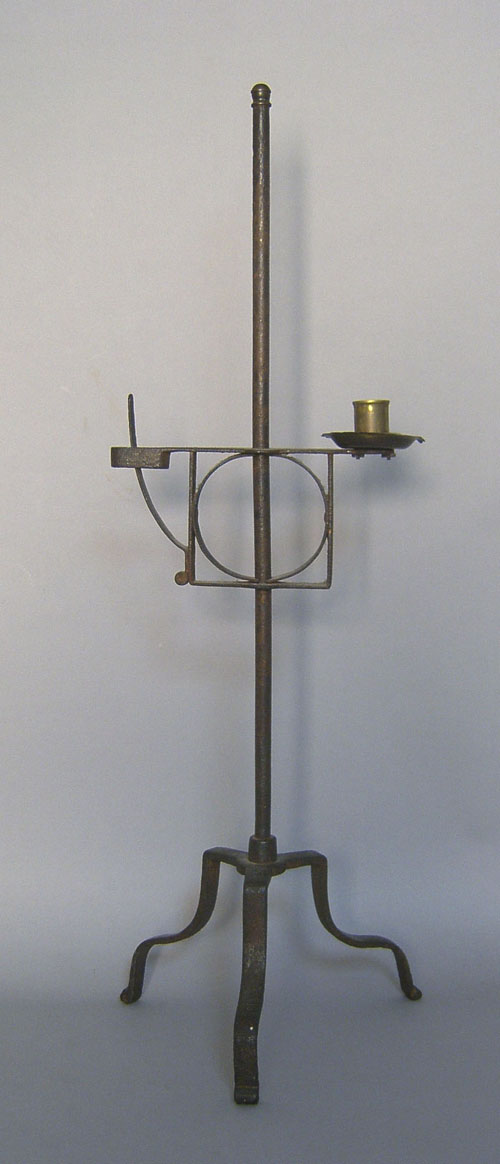 Appraisal: Wrought iron candlestand th c h