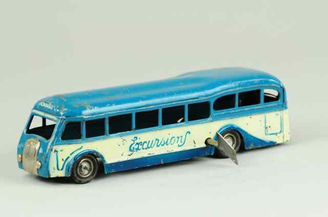 Appraisal: CIJ RENAULT EXCURSIONS BUS Painted in blue tin reads ''Excursions''