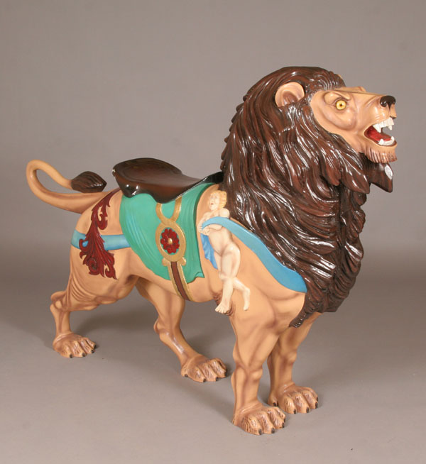 Appraisal: Carved carousel lion contemporary Dentzel copy based on original embossed