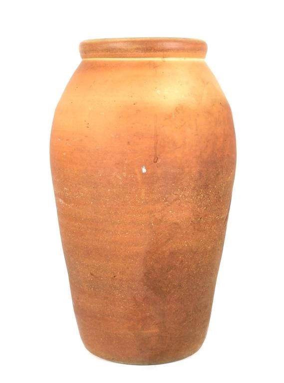 Appraisal: Nearly high red clay pottery vase attributed to Crary Pottery