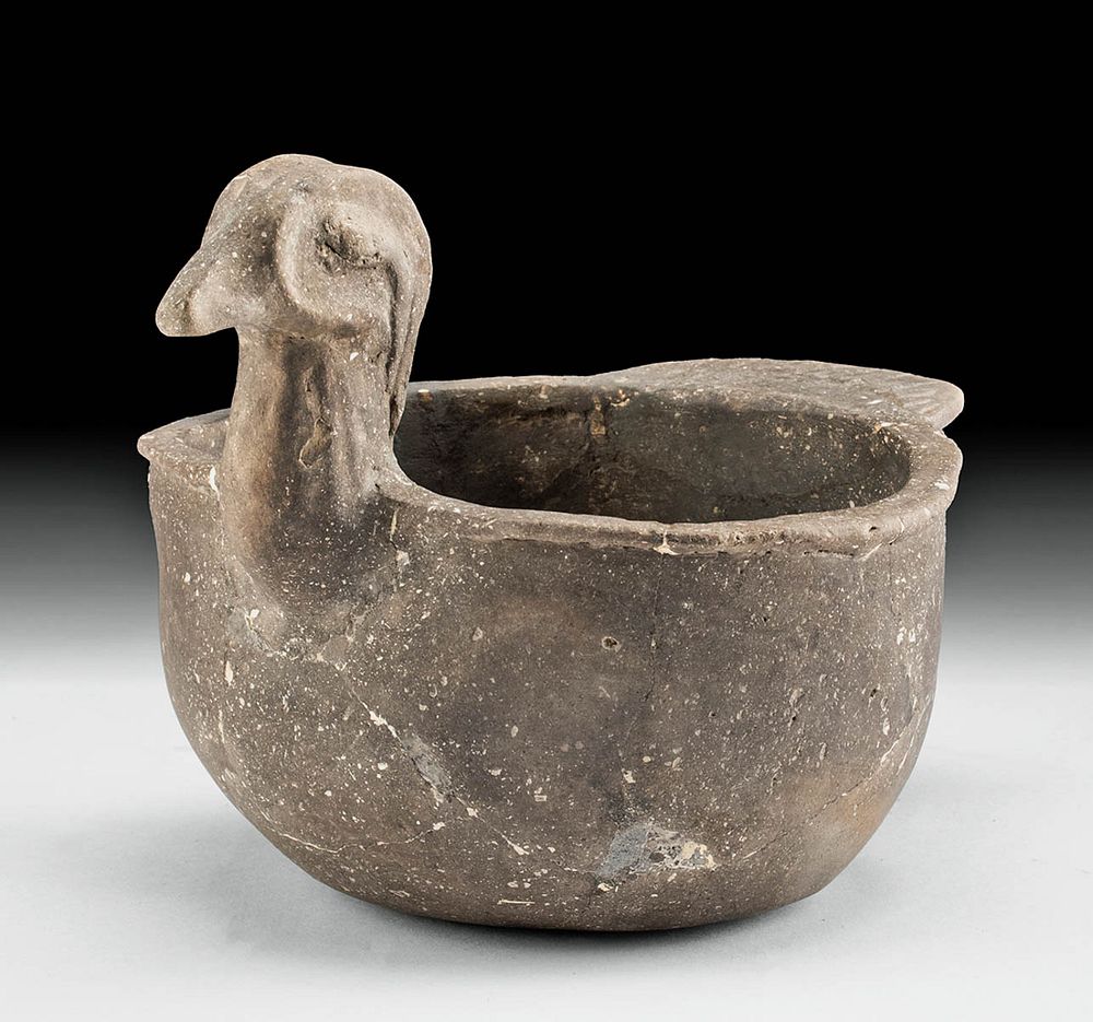 Appraisal: Mississippian Pottery Effigy Duck Vessel w TL Native American Southeast