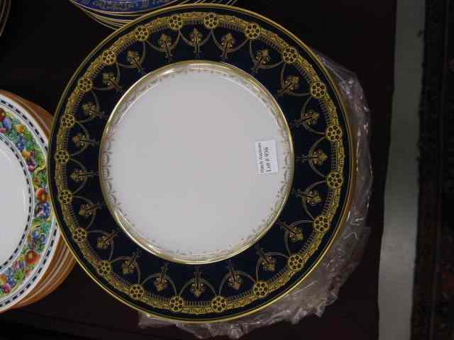 Appraisal: Set of Hutschenreuther Porcelain ServicePlates cobalt gold borders '' excellent