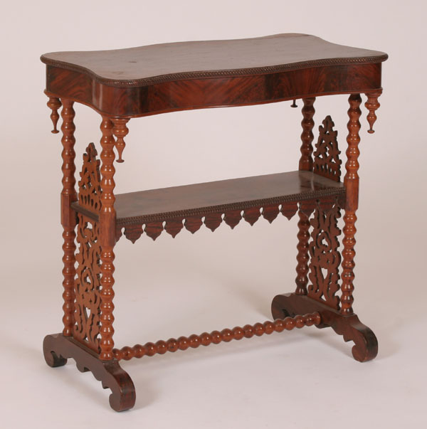 Appraisal: Victorian rosewood veneered table shaped top with rope carved edge