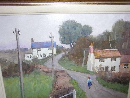 Appraisal: ALAN STENHOUSE GOWLEY th Century Figures down a village lane