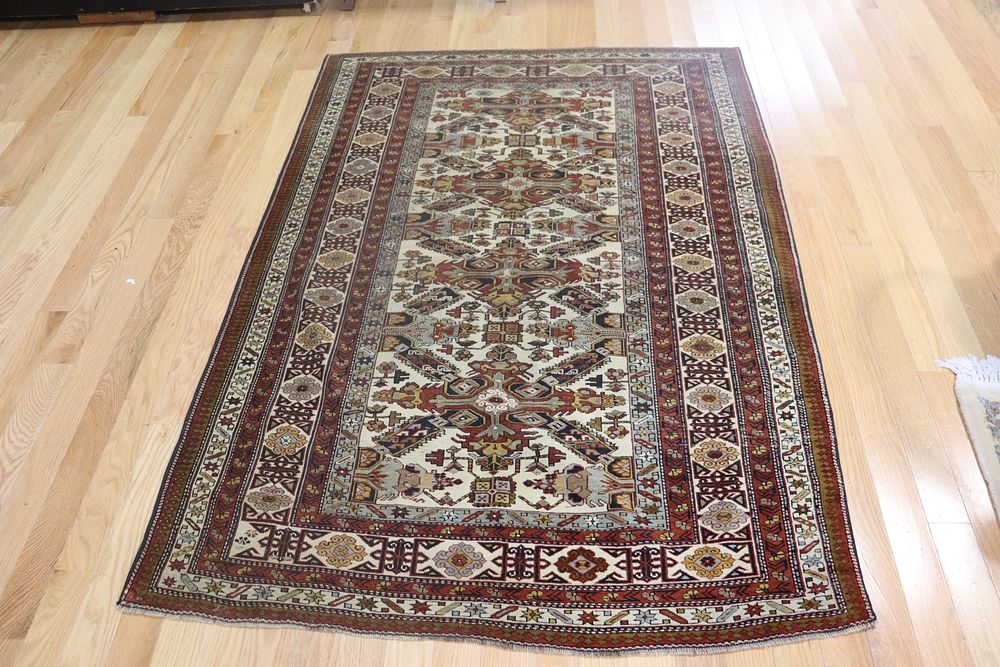 Appraisal: Antique And Finely Hand Woven Caucasian Area Carpet Great carpet