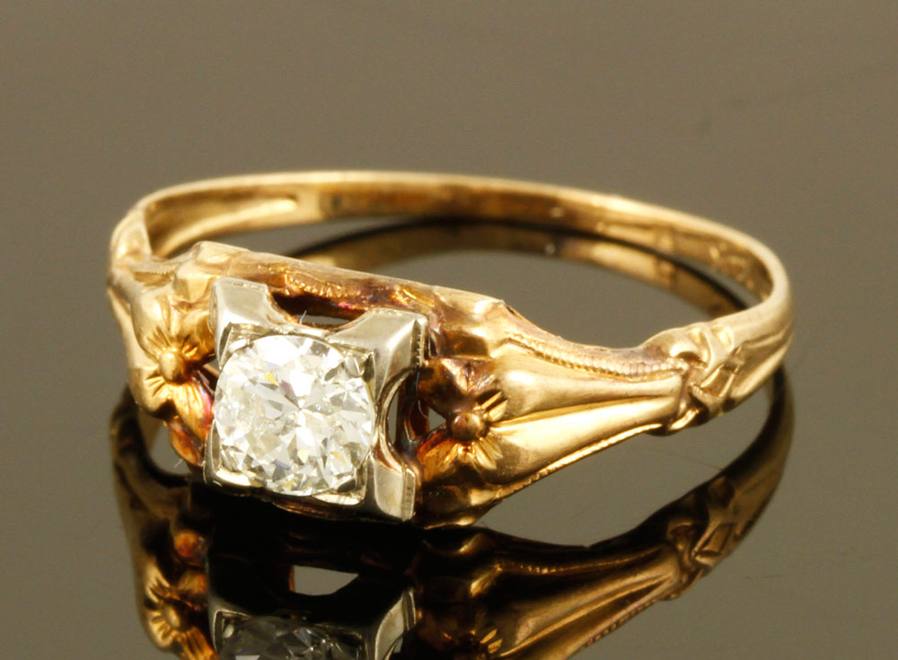 Appraisal: - K Gold Diamond Engagement Ring K yellow gold ring