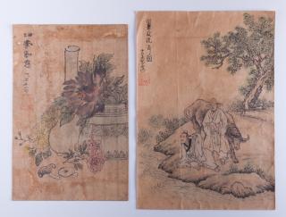 Appraisal: Korean Watercolor Paintings Pair Circa s Late th early th