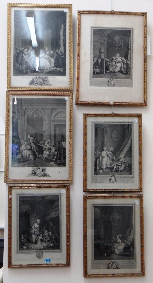 Appraisal: After Nicholas Lafrensen A set of four interior scenes L