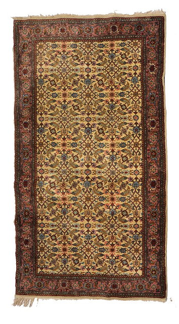 Appraisal: A TURKISH SPARTA RUG the central trellis motif on a