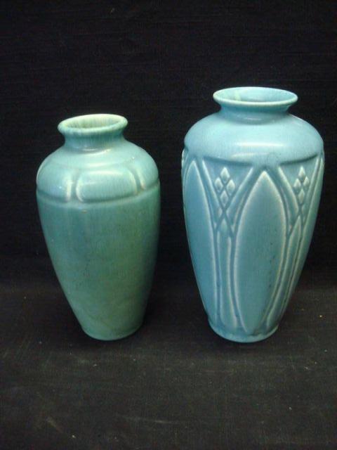 Appraisal: Blue ROOKWOOD Vases From a Larchmont home Dimensions