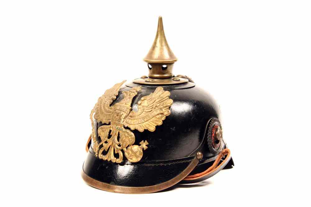 Appraisal: WWI GERMAN PARADE HELMET - Black Pickelhaube or Spiked Parade