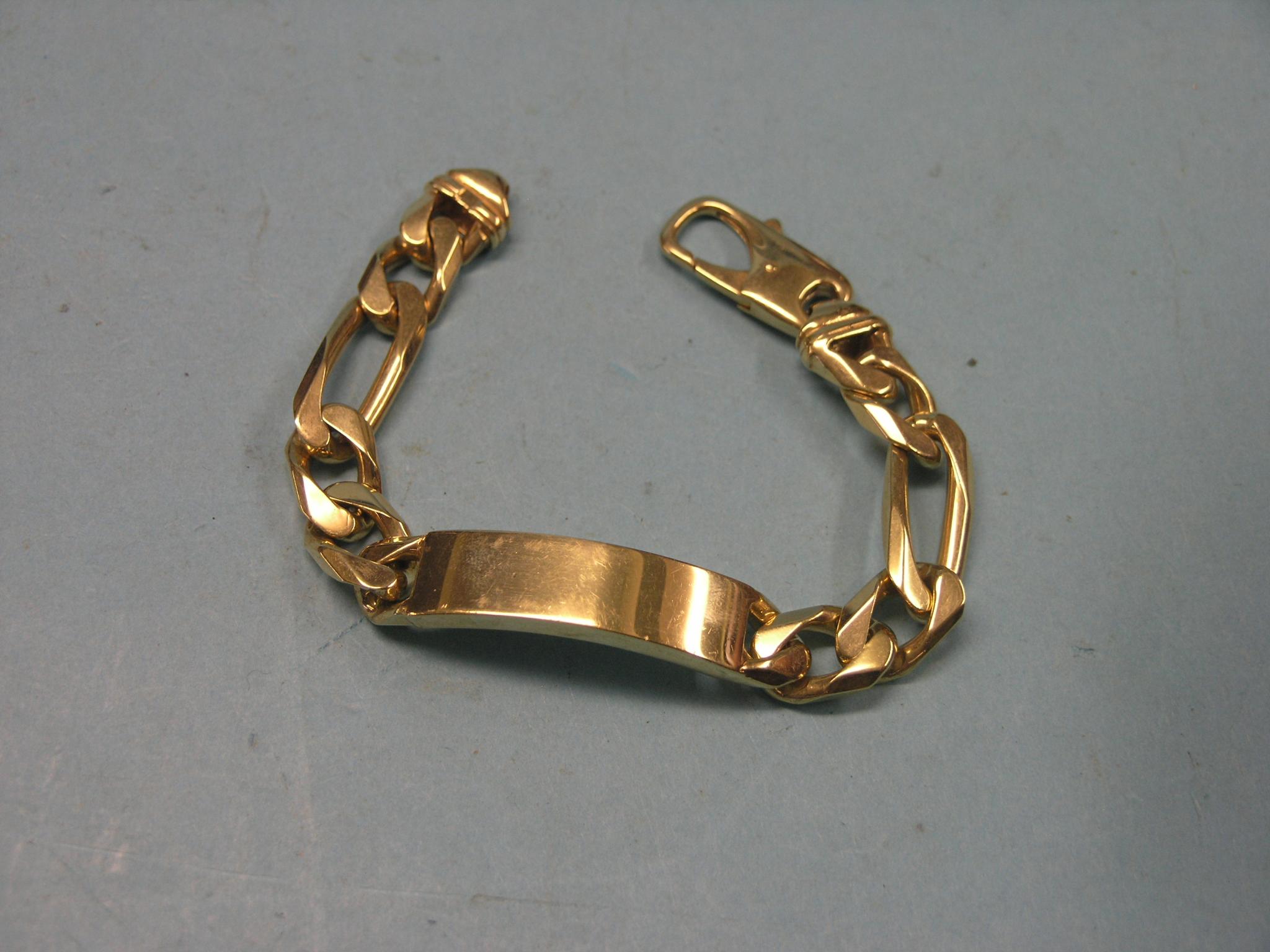 Appraisal: An heavy ct gold name bracelet grams