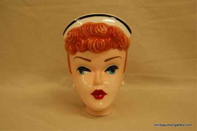 Appraisal: Enesco Ceramic Barbie Head VaseIs a very nice Licensed Mattel