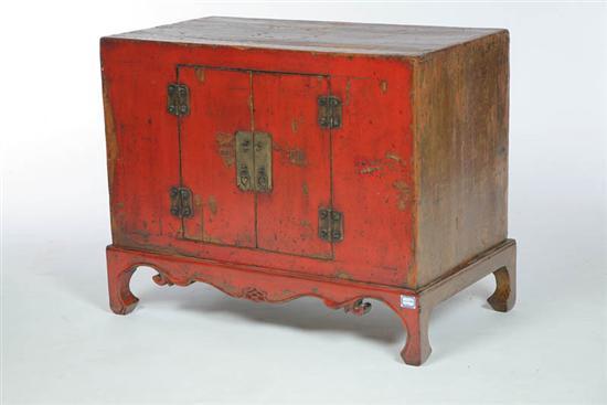 Appraisal: CABINET China late th-early th century hardwood Dovetailed case with