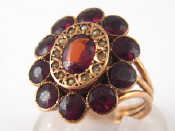 Appraisal: An antique yellow metal tests carat gold garnet and seed