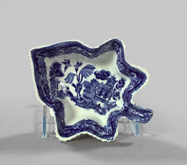 Appraisal: English Blue and White Porcelain Sweetmeat Dish third quarter th