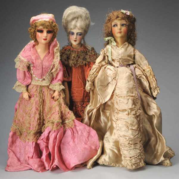 Appraisal: Lot of Boudoir Dolls Description Ca - Silk-Faced Lady with