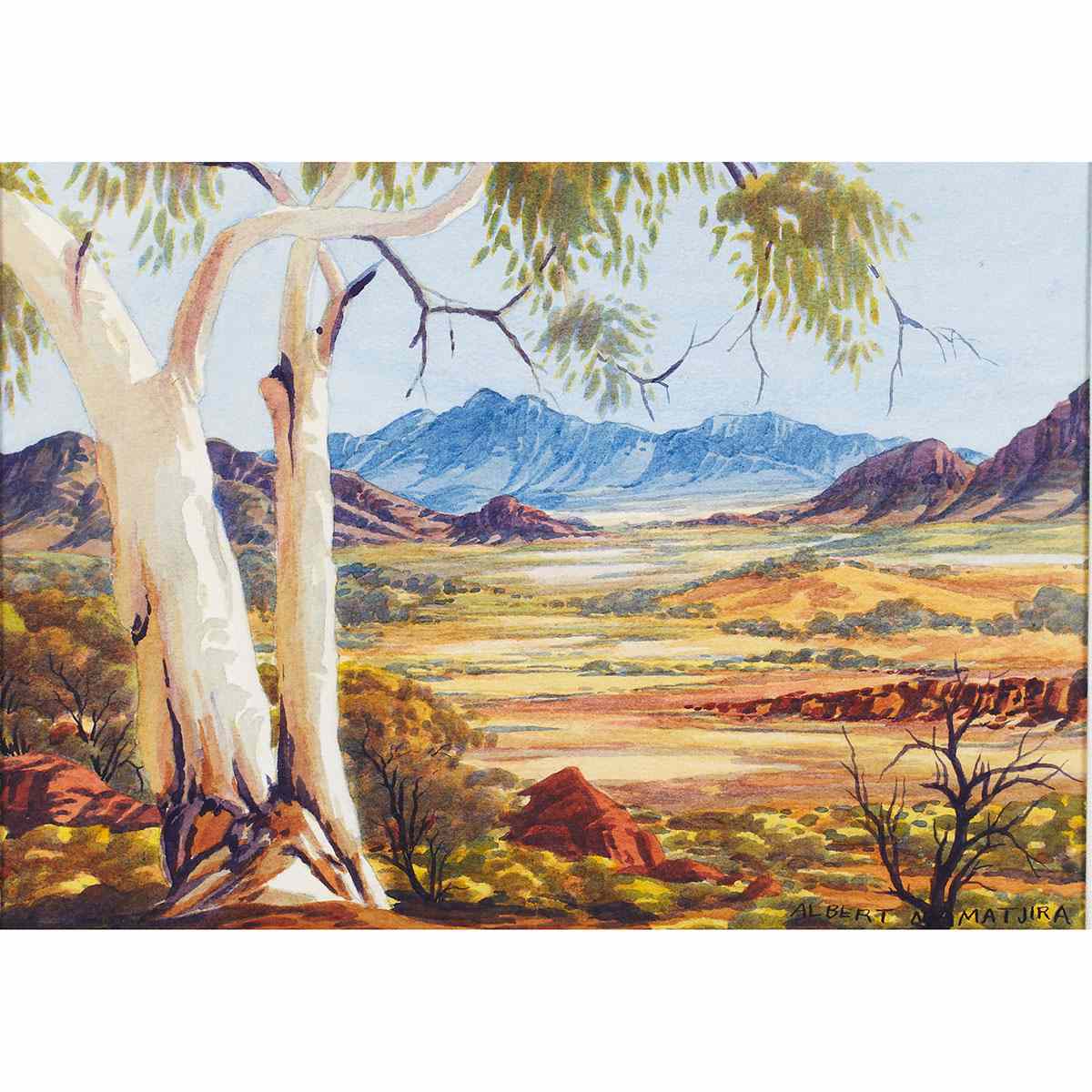 Appraisal: Albert Namatjira - Aboriginal VALLEY GUMS Watercolour signed lower right