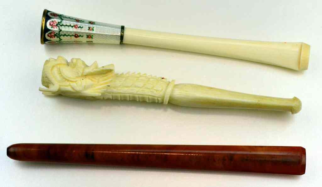 Appraisal: Japanese Cigarette Holders Inc IvoryTo include a resin example made