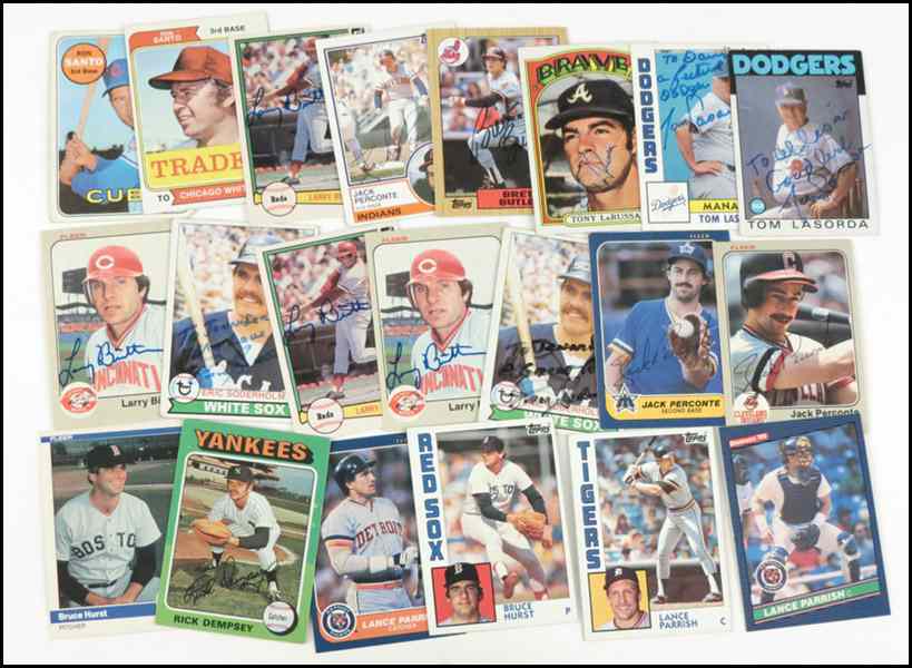 Appraisal: COLLECTION OF BASEBALL CARDS With signed cards by Tommy Lasorda