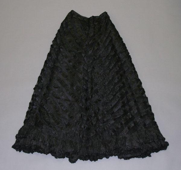 Appraisal: Victorian clothing satin and lace design skirt silk lined chevron