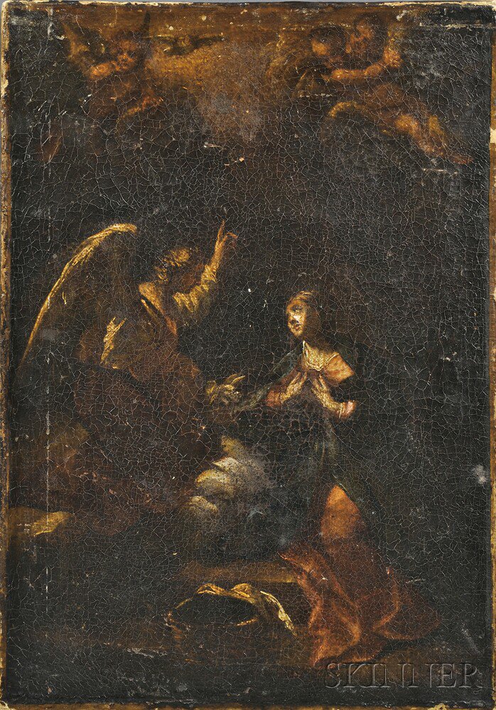 Appraisal: Italian School th Century Annunciation Unsigned numbered on a patch