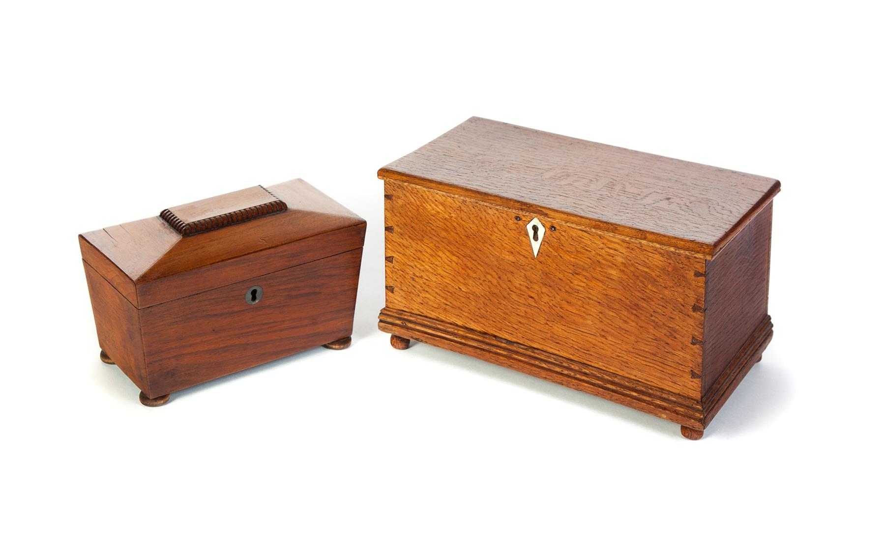 Appraisal: TEA CADDY AND A DOCUMENT BOX Nineteenth century Casket tea