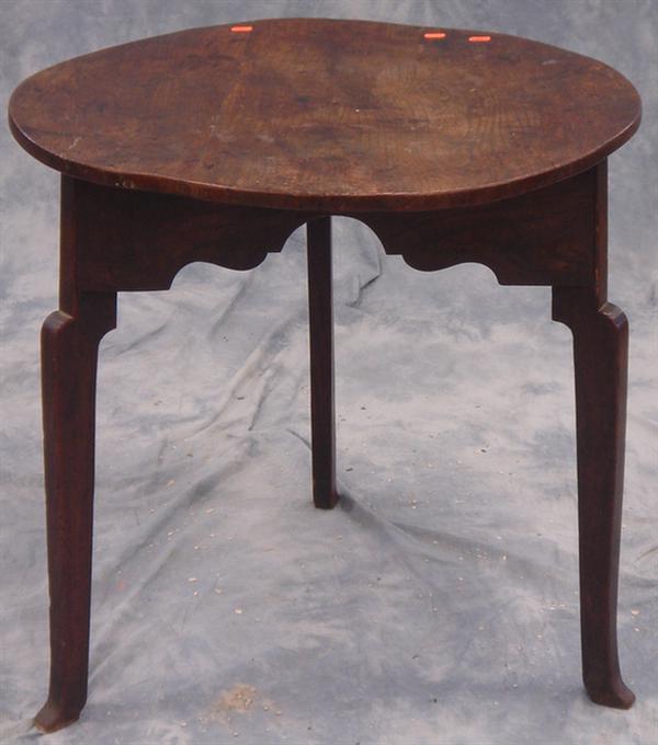 Appraisal: Elm circular legged tavern table old scrubbed surface d h