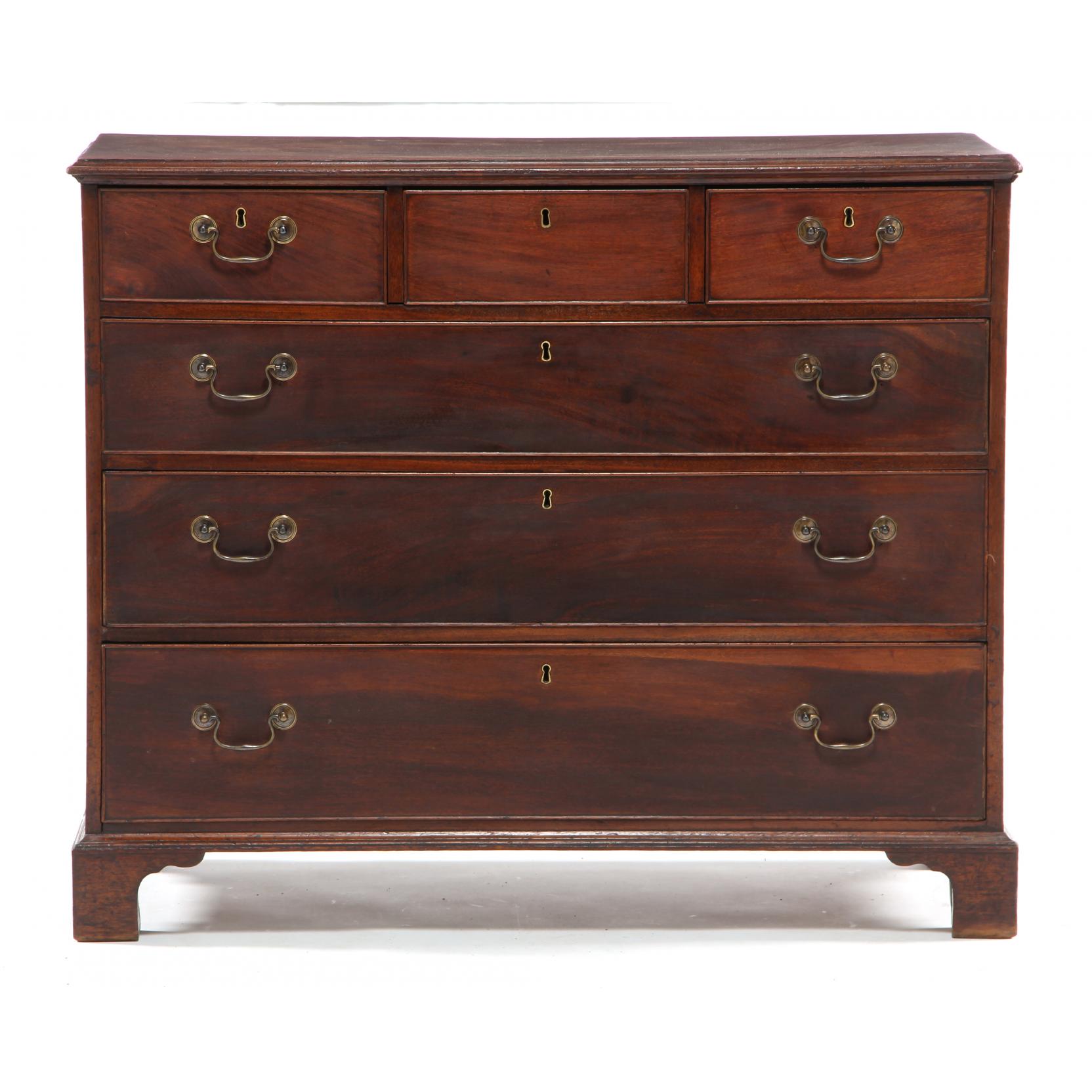 Appraisal: George III Chest of Drawers circa mahogany pine secondary rectangular