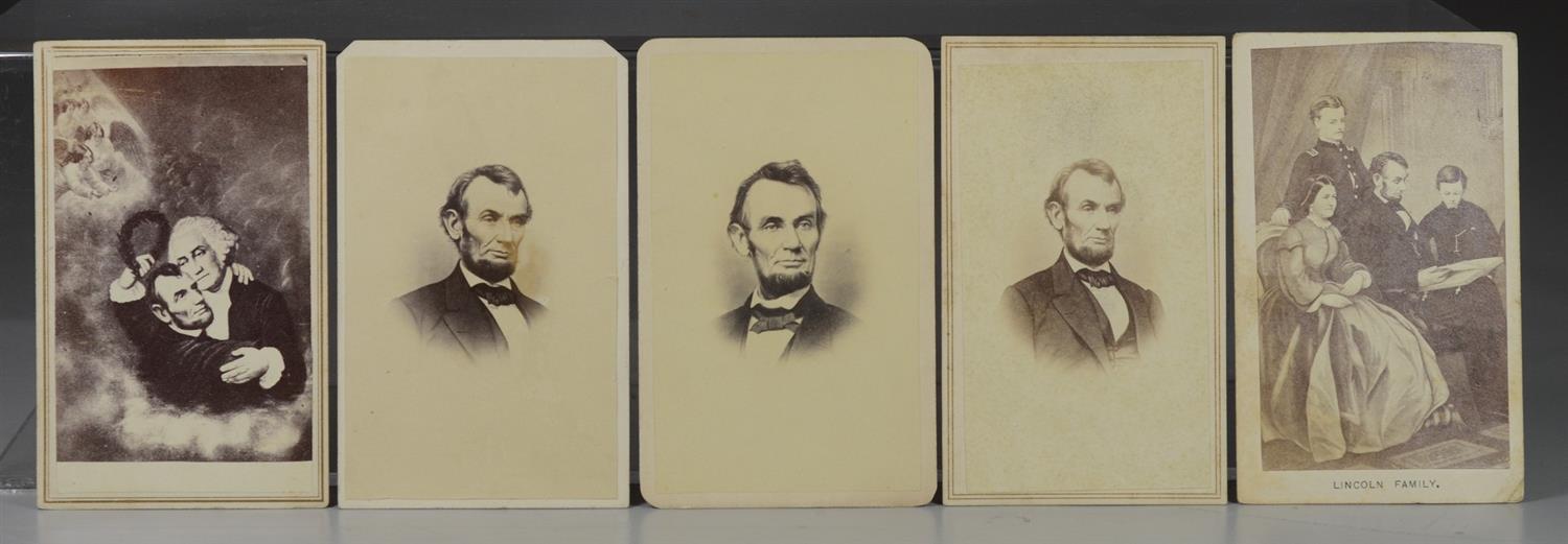 Appraisal: Abraham Lincoln carte de visites consisting of with George Washington