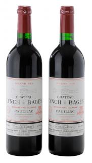 Appraisal: Two Bottles Ch teau Lynch Pauillac France Base Neck level