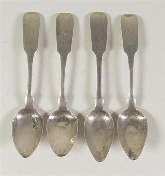 Appraisal: Four Coin Silver Teaspoons Marked C Lumsden Petersburg Virginia All