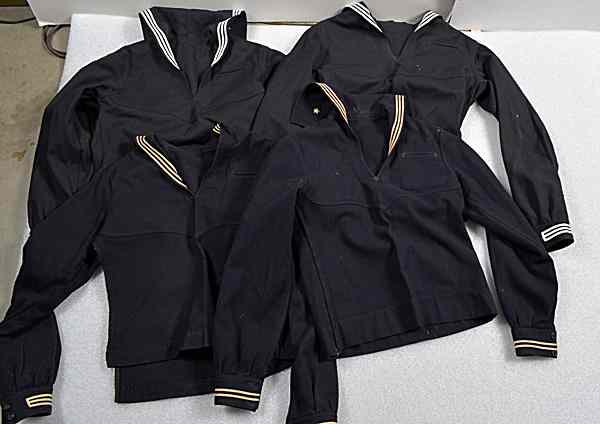 Appraisal: US WWII and Post-War Navy Uniform and Jumpers Lot of