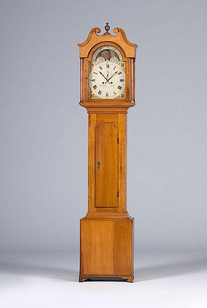 Appraisal: AMERICAN CHERRY TALL CASE CLOCK probably Pennsylvania ca -day time