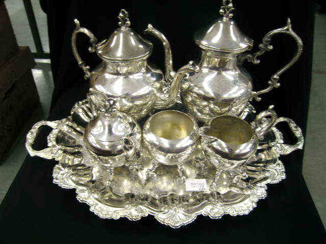 Appraisal: Pc Silverplate Tea Coffee Service includes tray